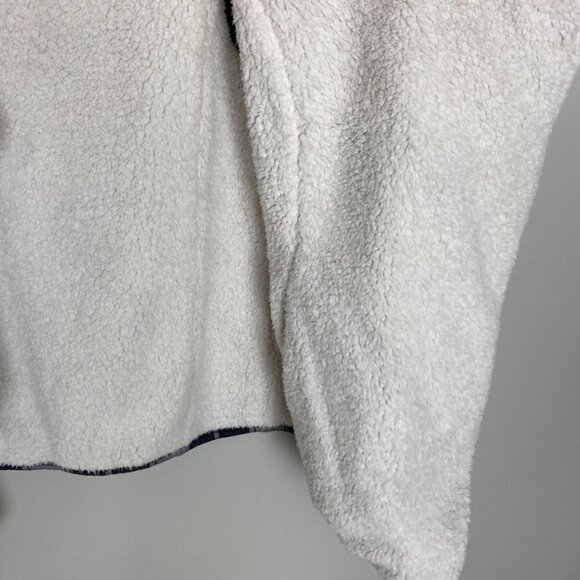 Matilda Jane Plaid Sherpa Reversible Vest Grey Ivory Womens Medium - Picture 3 of 7